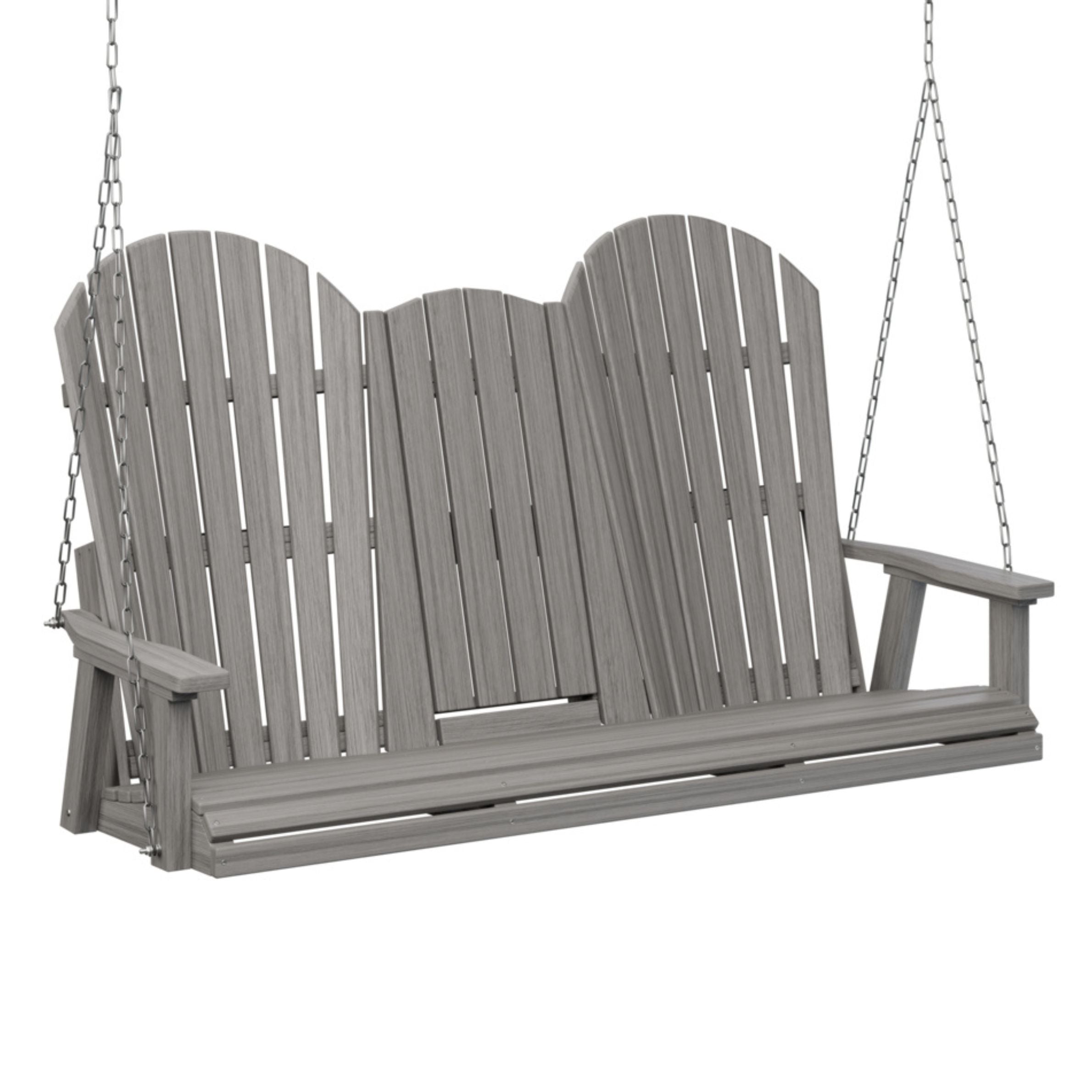 Berlin Gardens Comfo Back Poly Lumber Three Seat Console Swing with Stainless Steel Chains