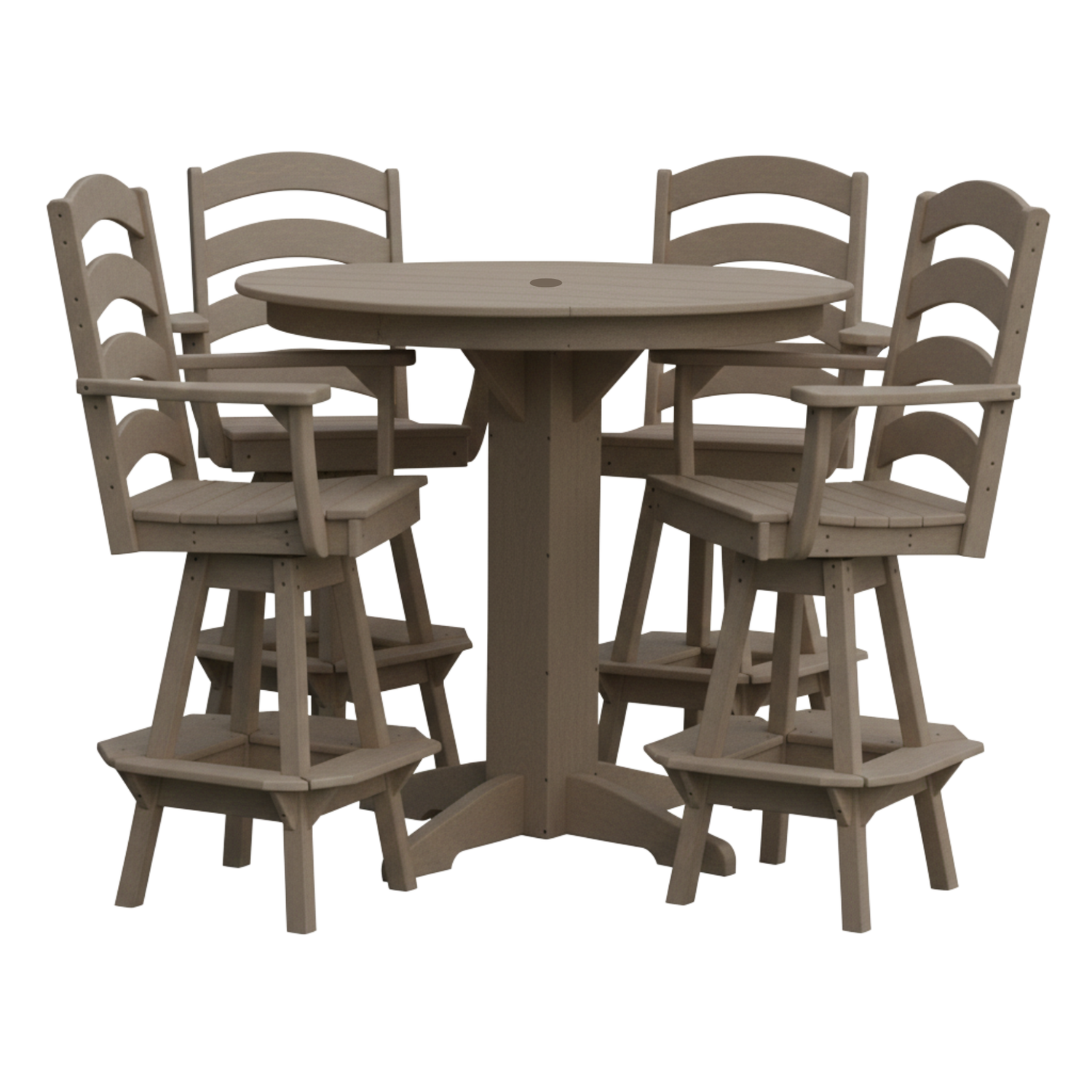 Keystone Amish Co. Josie 5-Piece Poly Bar Dining Set with Round Table
