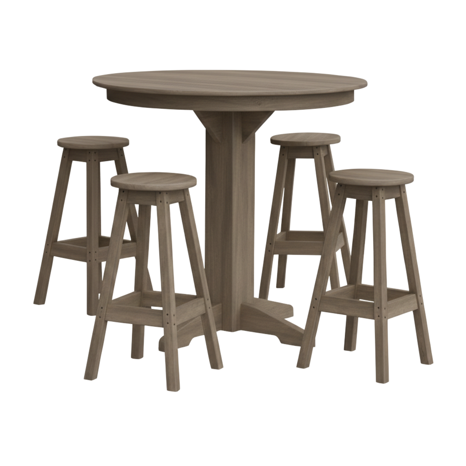 Keystone Amish Co. Poly Composite Sierra 5-Piece Bar Set with Round Table