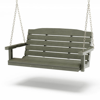 SimplyPoly 5 Foot Amish Made Classic Recycled Plastic Porch Swing, Tudor Brown