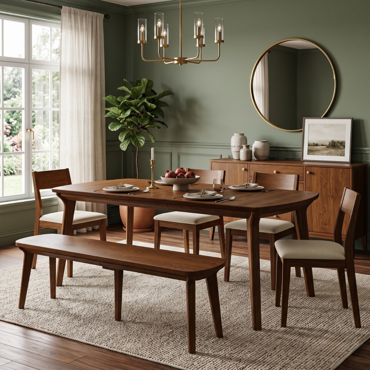 Hoosier Timbercraft Dunlap Mid-Century Modern Dining Table