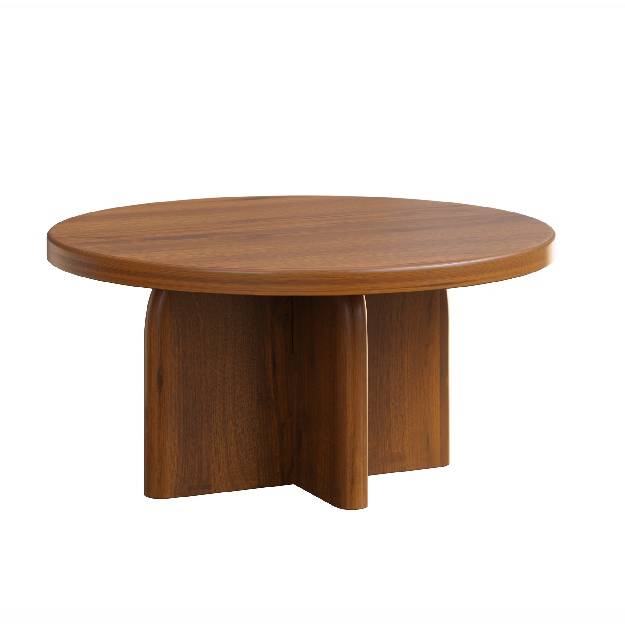 High Bank Woodworks Higley White Oak Round Pedestal Coffee Table