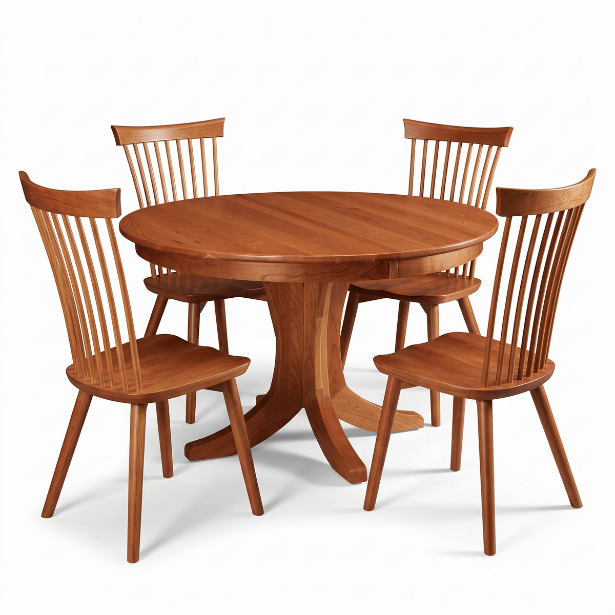 Hoosier Timbercraft Ellis 5-Piece Round Amish Cherry Dining Set in Malaguania Stain
