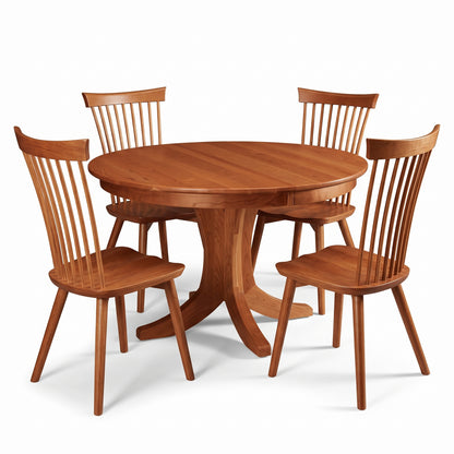 Hoosier Timbercraft Ellis 5-Piece Round Amish Cherry Dining Set in Malaguania Stain
