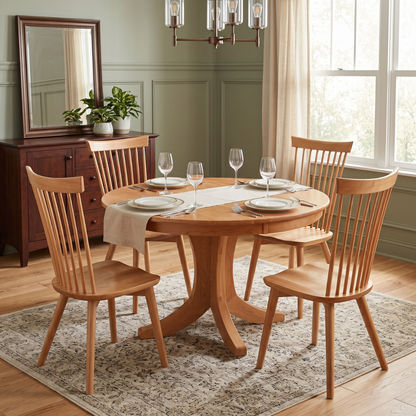 Hoosier Timbercraft Ellis 5-Piece Round Amish Cherry Dining Set