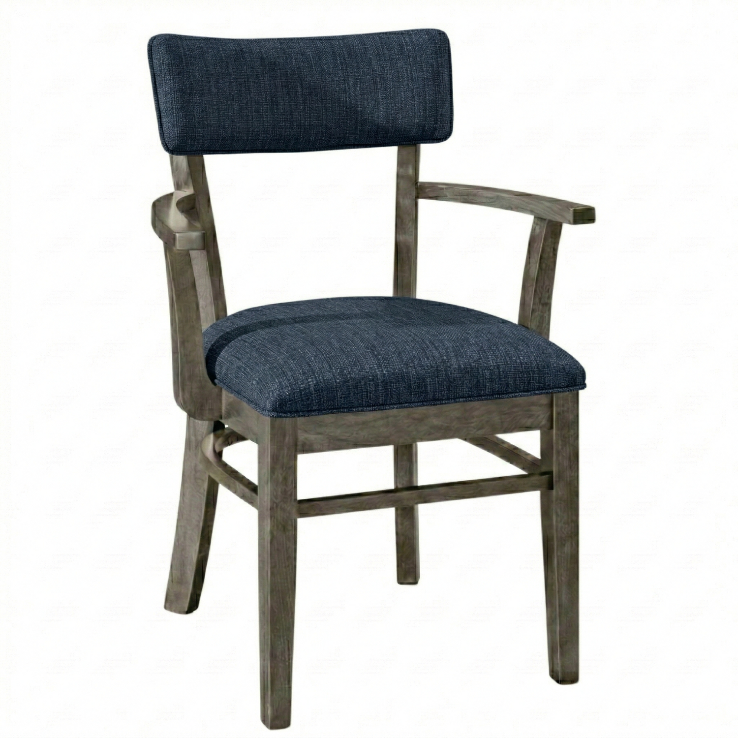 Hoosier Timbercraft Miller Upholstered Arm Maple Dining Chair