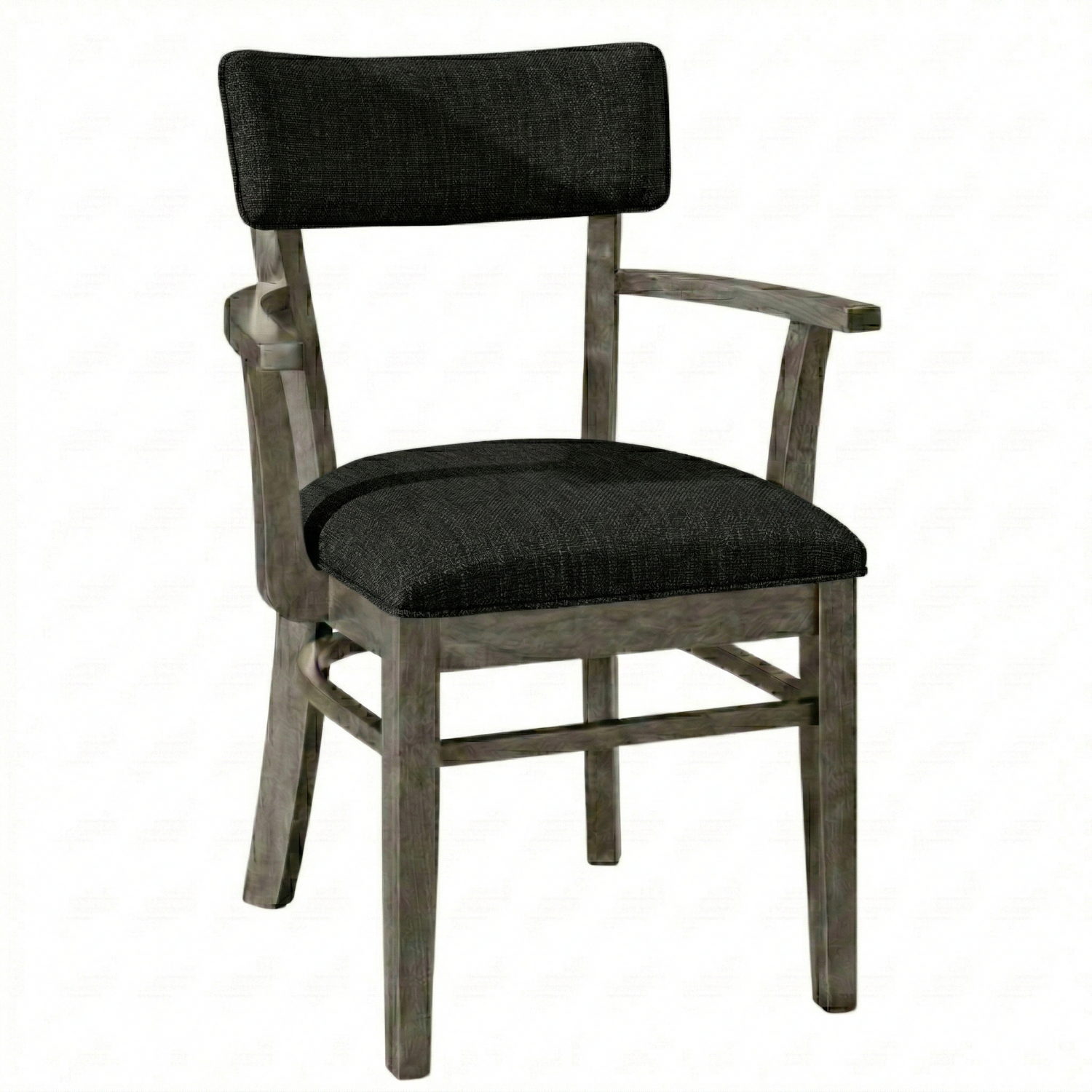 Hoosier Timbercraft Miller Upholstered Arm Maple Dining Chair