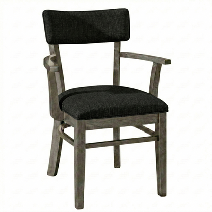 Hoosier Timbercraft Miller Upholstered Arm Maple Dining Chair
