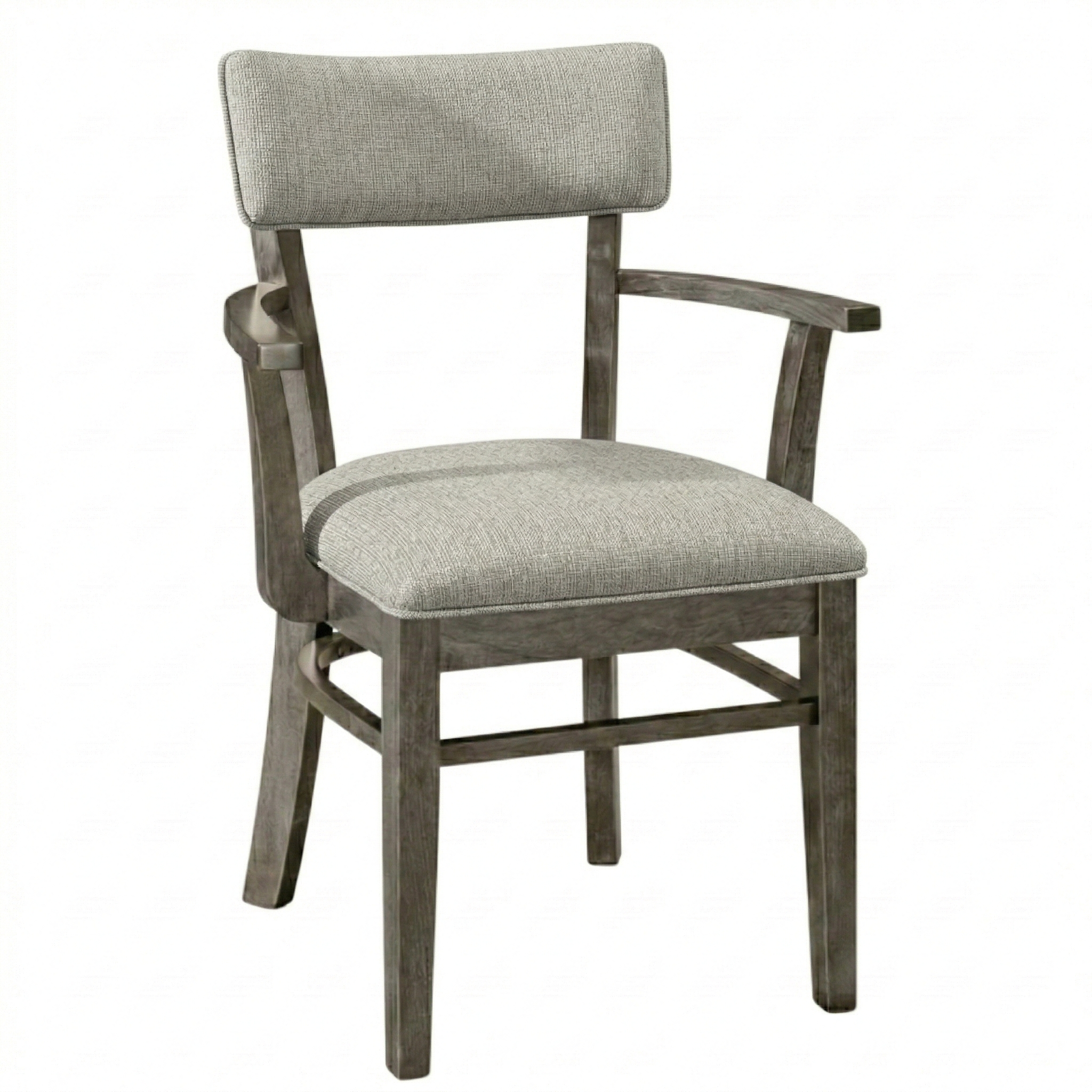 Hoosier Timbercraft Miller Upholstered Arm Maple Dining Chair