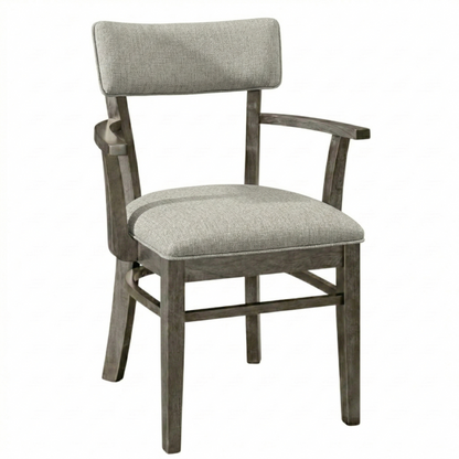 Hoosier Timbercraft Miller Upholstered Arm Maple Dining Chair