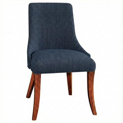 Fairfield Chair in Cherry with Malaguania Stain and Royal fabric