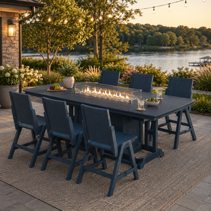 Berlin Gardens Garden Classic Outdoor Poly Lumber Fire Pit Bar Table
