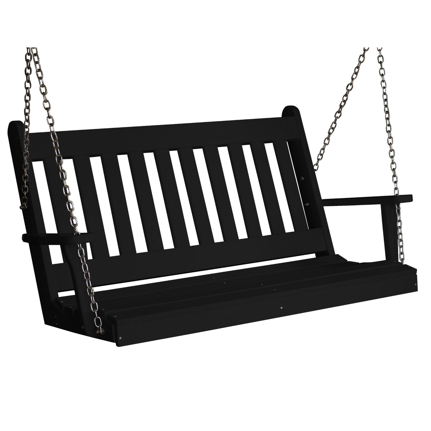 Keystone Amish Co. 4 Foot Franklin Poly Composite Porch Swing, Black