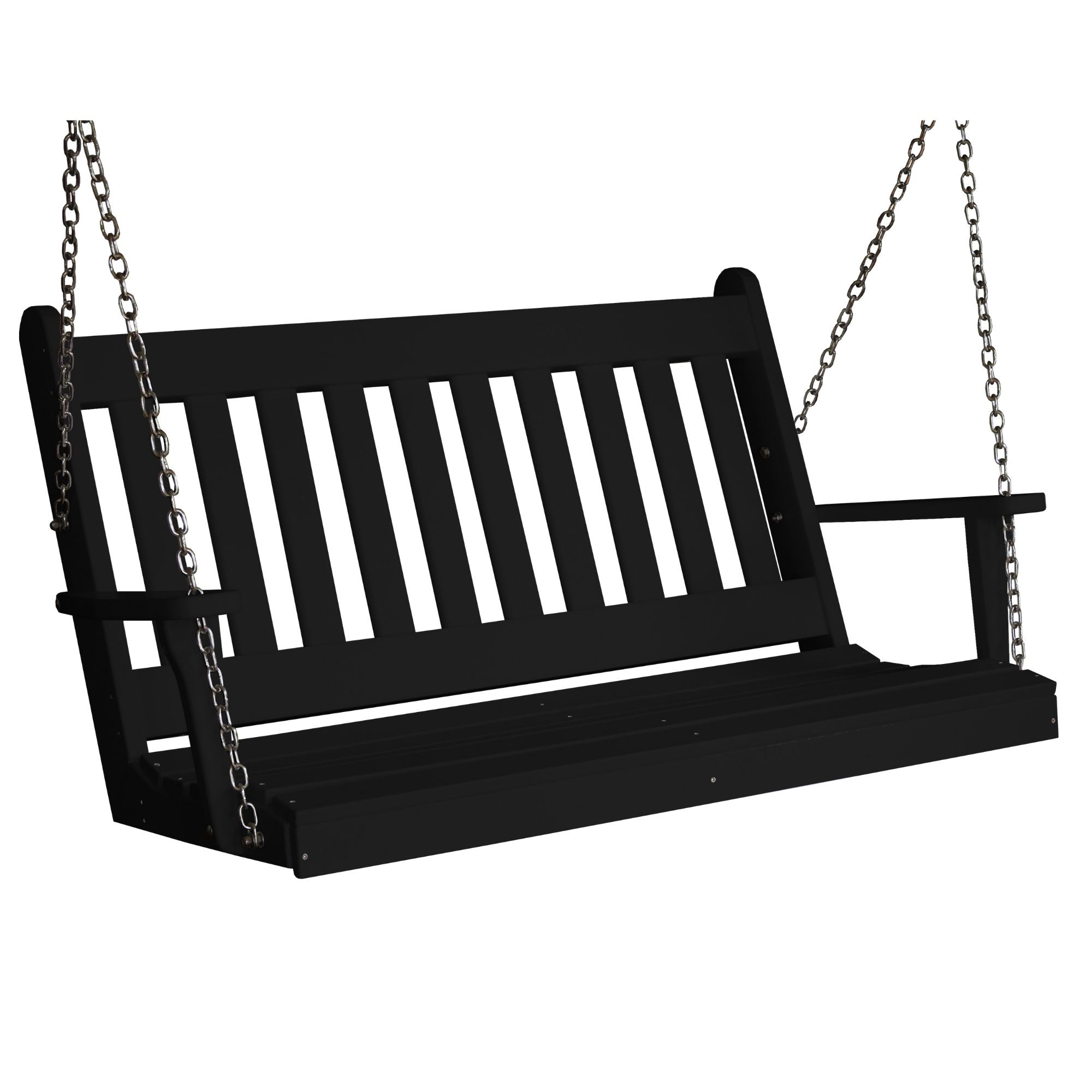 Keystone Amish Co. 4 Foot Franklin Poly Composite Porch Swing, Black