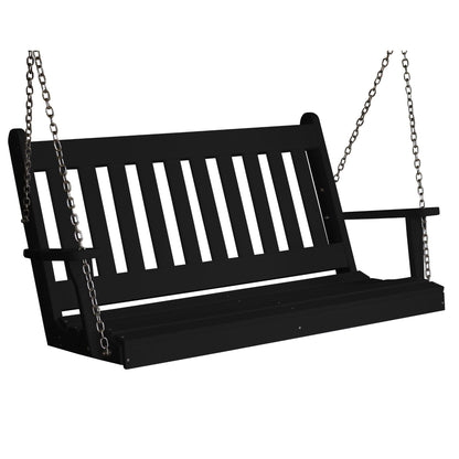 Keystone Amish Co. 4 Foot Franklin Poly Composite Porch Swing, Black