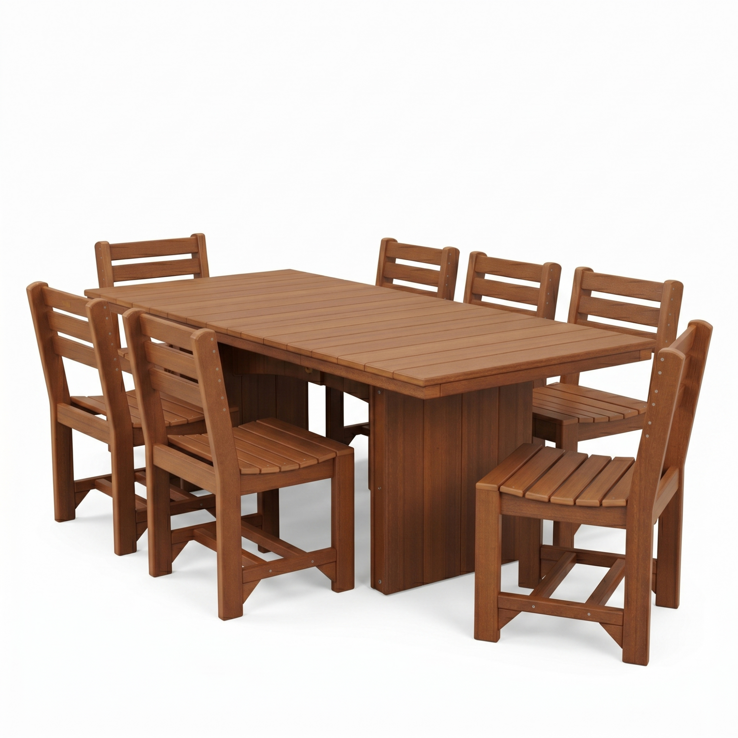 Luxcraft Urban 8-Person Rectangular Poly Dining Table &amp; Chair Set