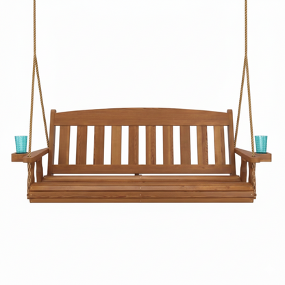 Amish Casual 5 Foot Oak Stain Mission Porch Swing