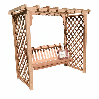Heritage Lawncraft Manchester Cedar Garden Arbor with Swing