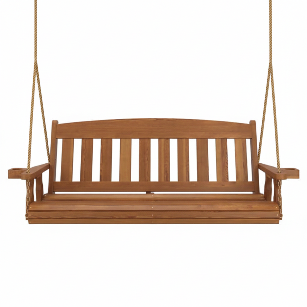 Amish Casual 5 Foot Oak Stain Mission Porch Swing