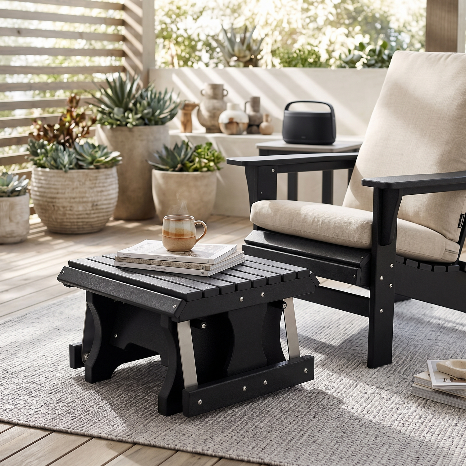 Berlin Gardens Outdoor Poly Lumber Gliding Footstool