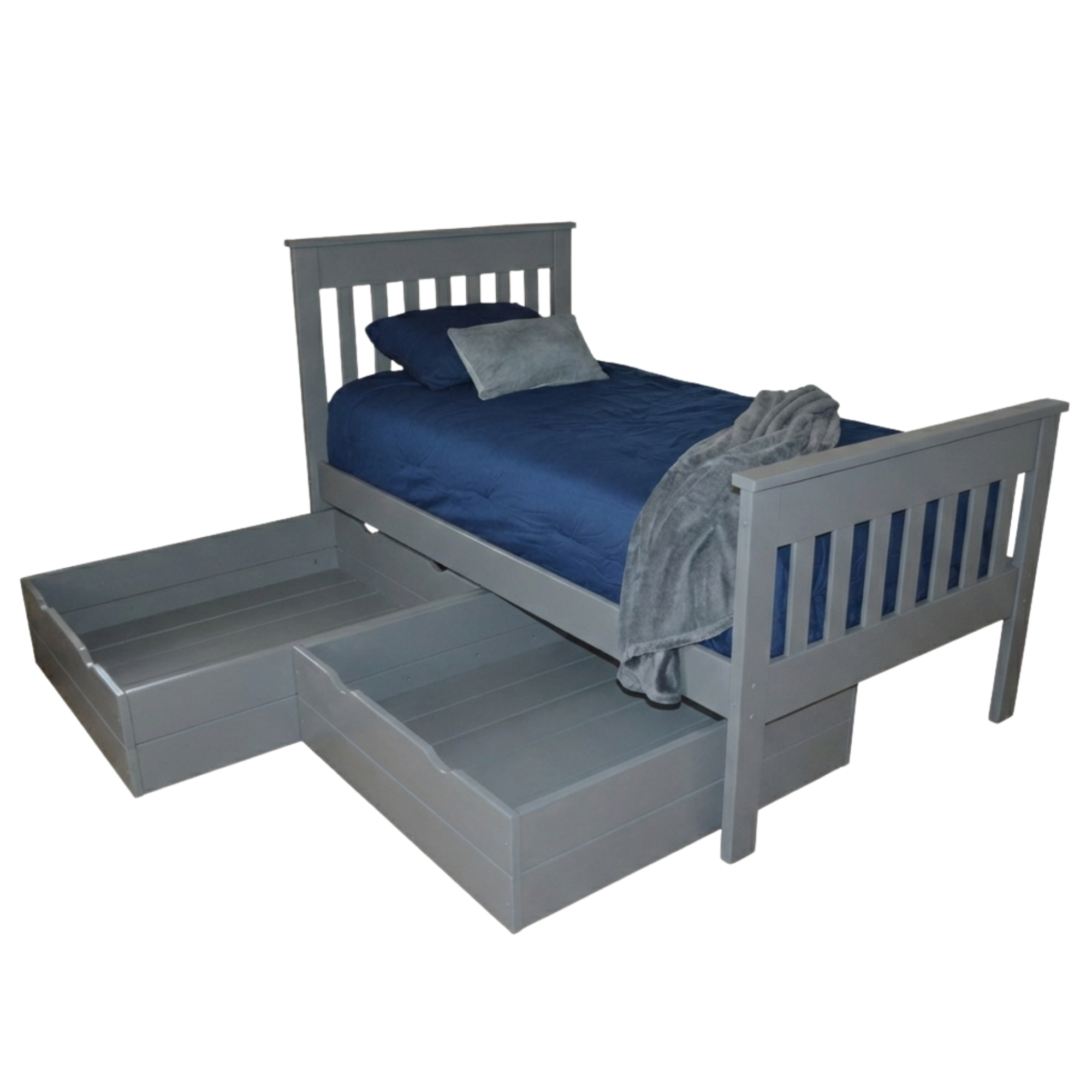 Versaloft Harmony Amish Made Bed Frame with 2-Piece Drawers