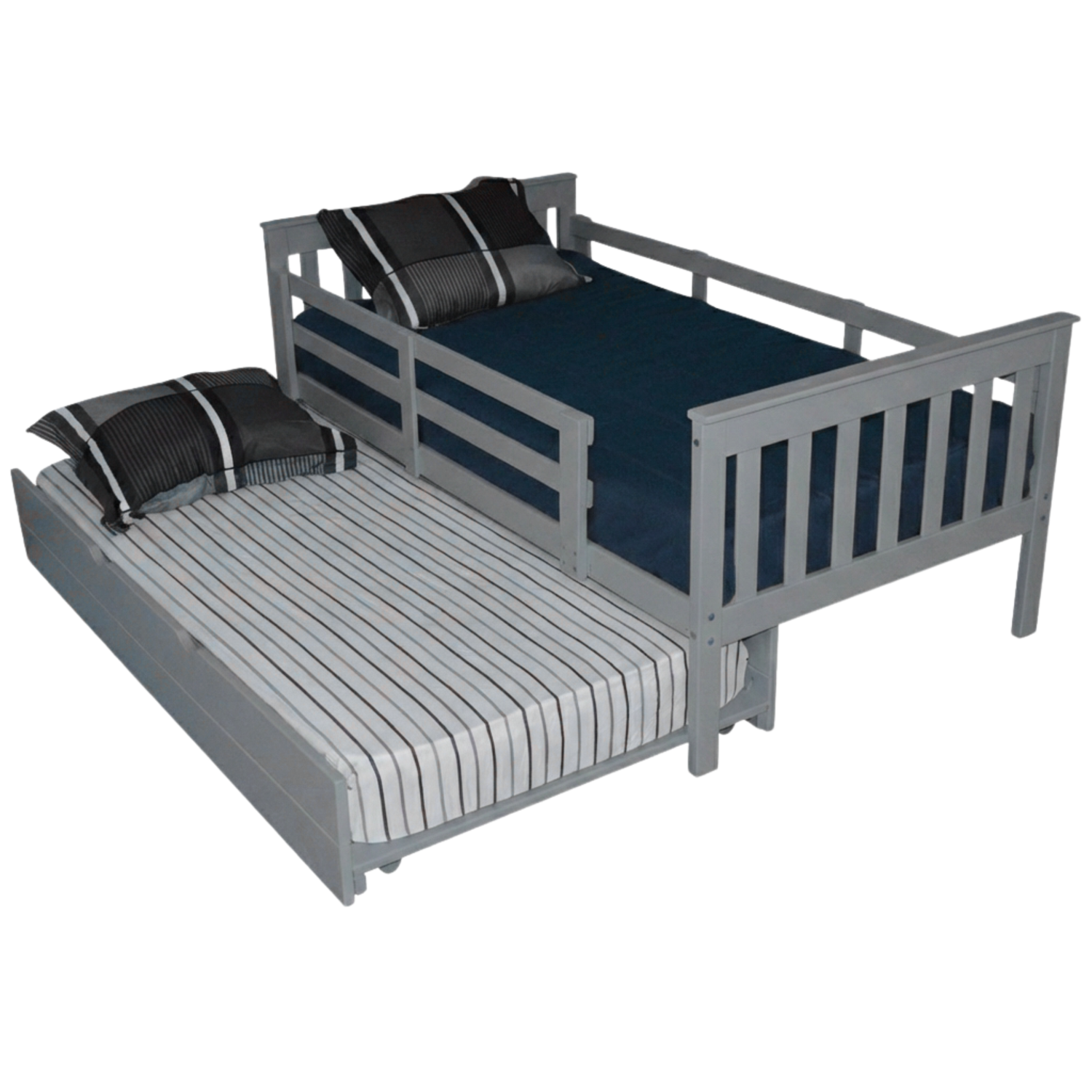 Versaloft Mission Amish Made Kids Bed Frame with Guardrails and Trundle Unit