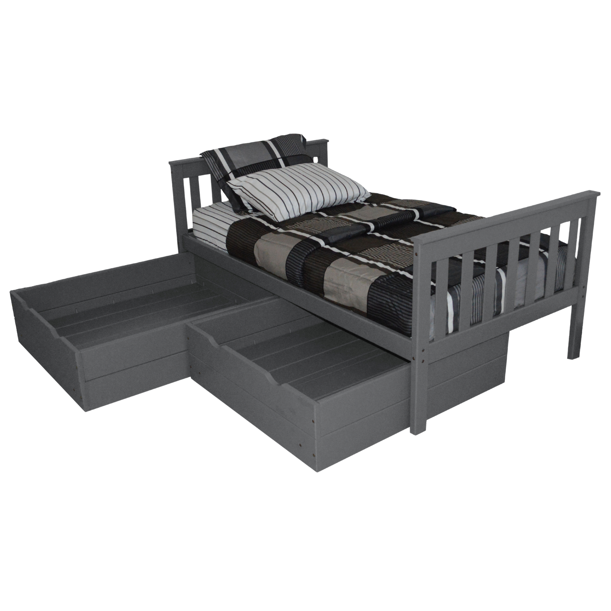 Versaloft Mission Amish Made Bed Frame with 2-Piece Drawers