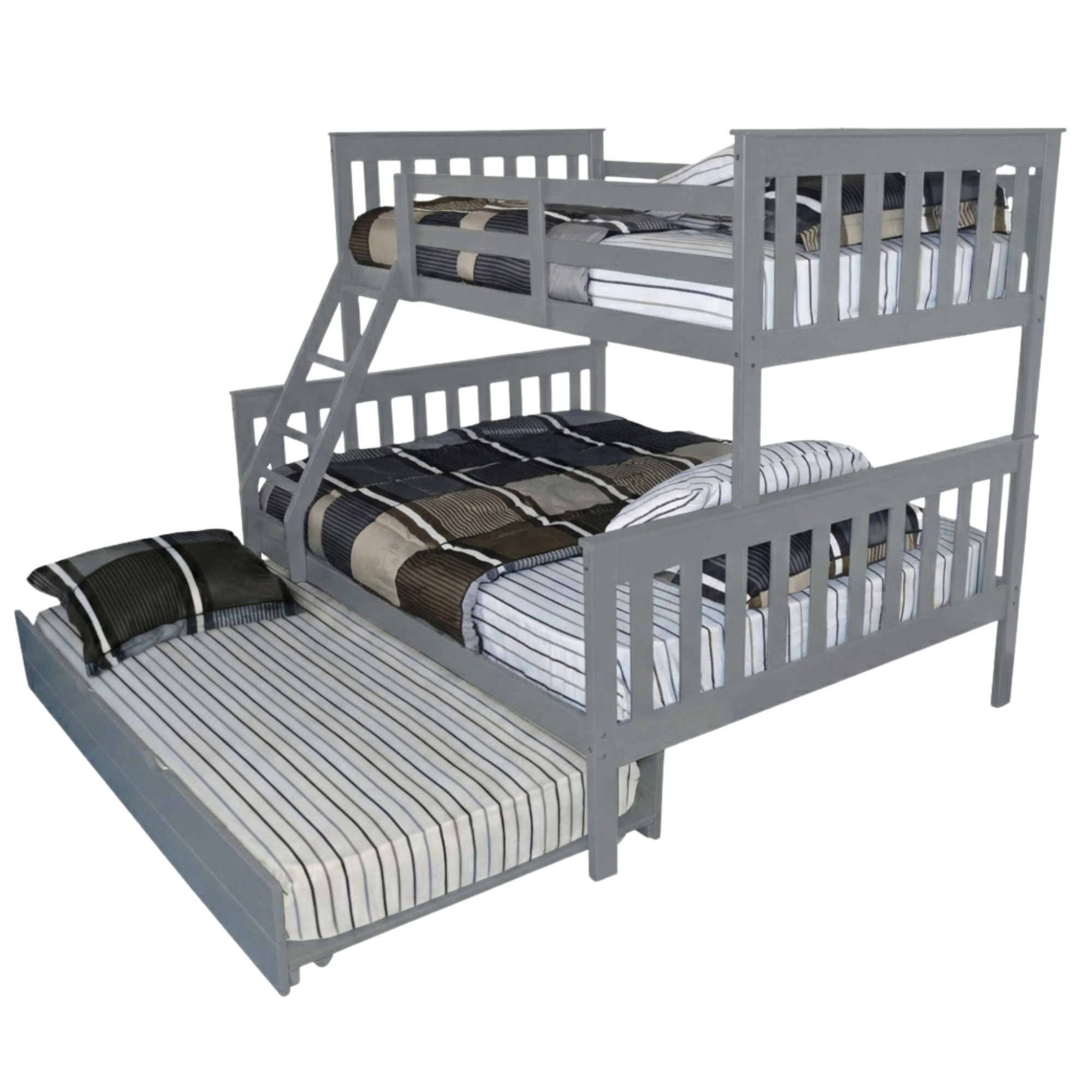 Versaloft Mission Amish Made Twin-Over-Full Bunk Bed Frame with Trundle Unit