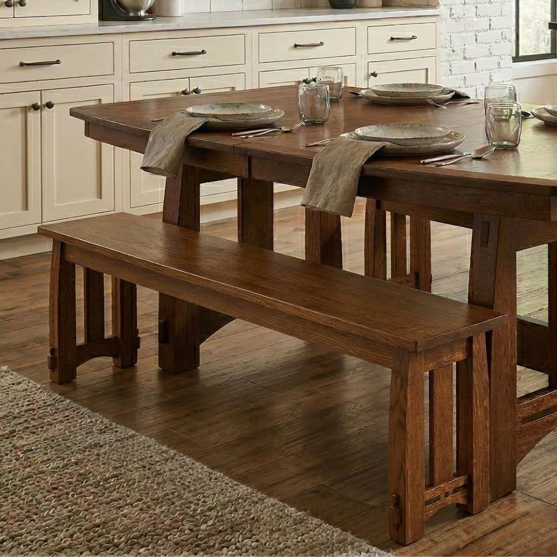 Hoosier Timbercraft Georgetown White Oak Dining Bench