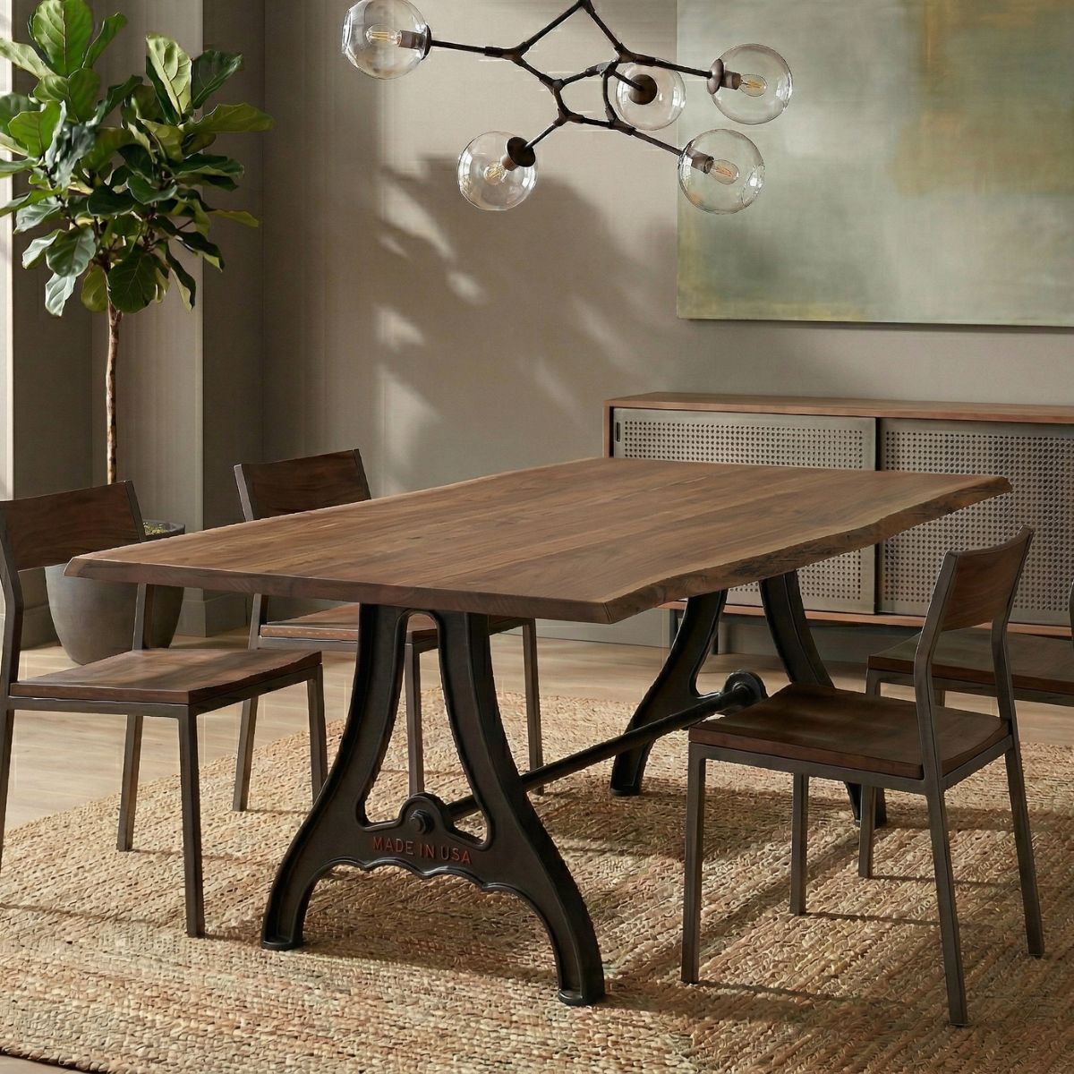 Hoosier Timbercraft Portage Live Edge Walnut Dining Table