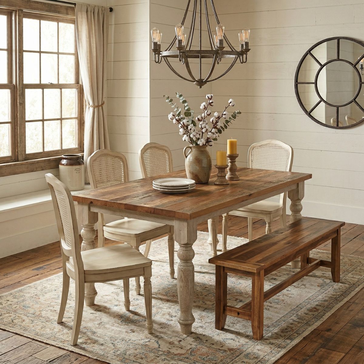 Hoosier Timbercraft Reclaimed Barnwood Amish Oak Dining Table