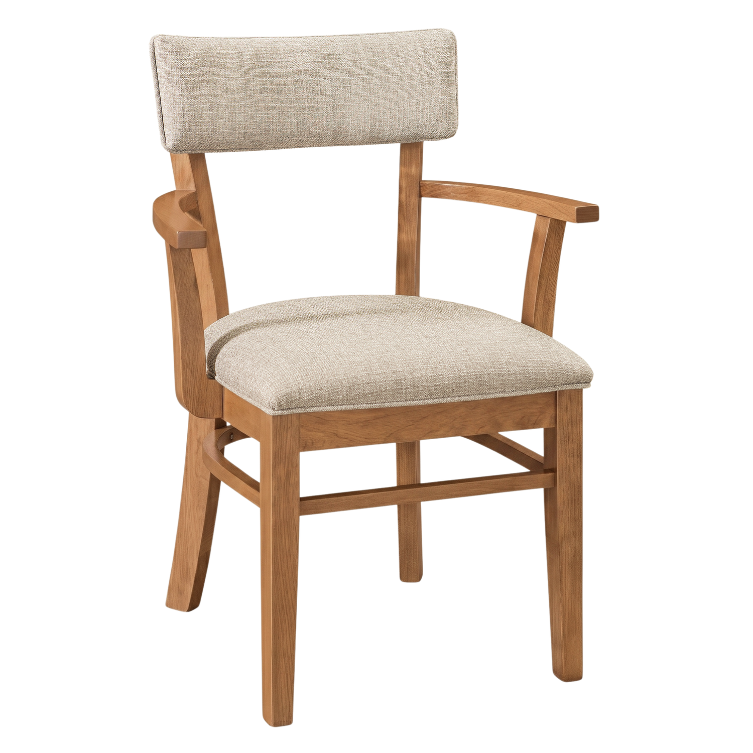Hoosier Timbercraft Miller Cherry Upholstered Dining Arm Chair