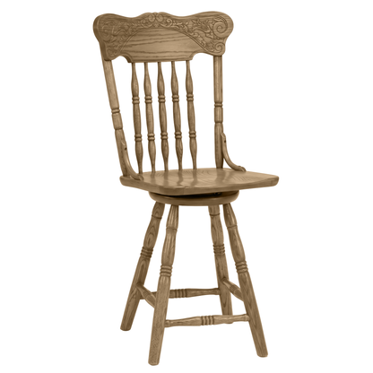 Hoosier Timbercraft Merriam Oak Amish Swivel Barstool
