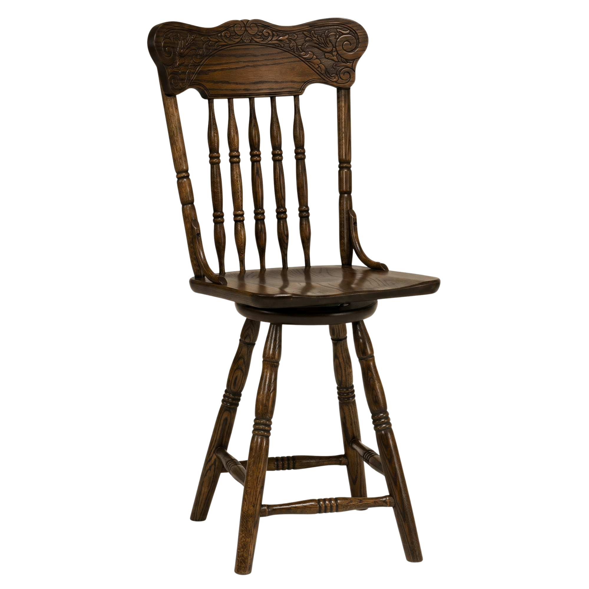 Hoosier Timbercraft Merriam Oak Amish Swivel Barstool