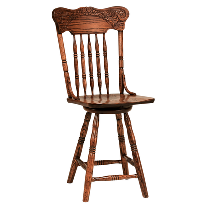 Hoosier Timbercraft Merriam Oak Amish Swivel Barstool