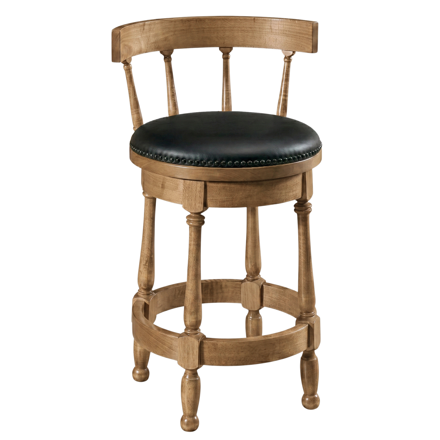 Hoosier Timbercraft Perry Maple Swivel Barstool with Easton Top