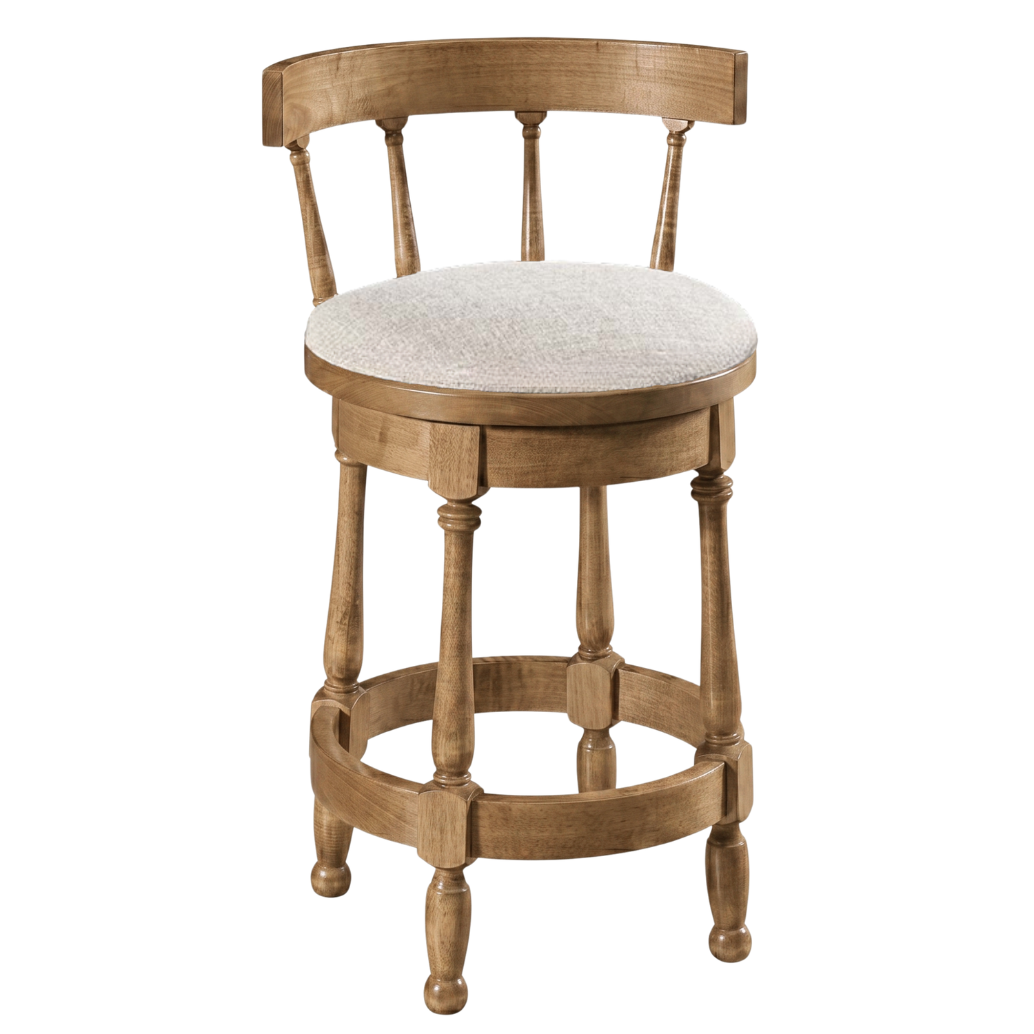 Hoosier Timbercraft Perry Maple Swivel Barstool with Easton Top