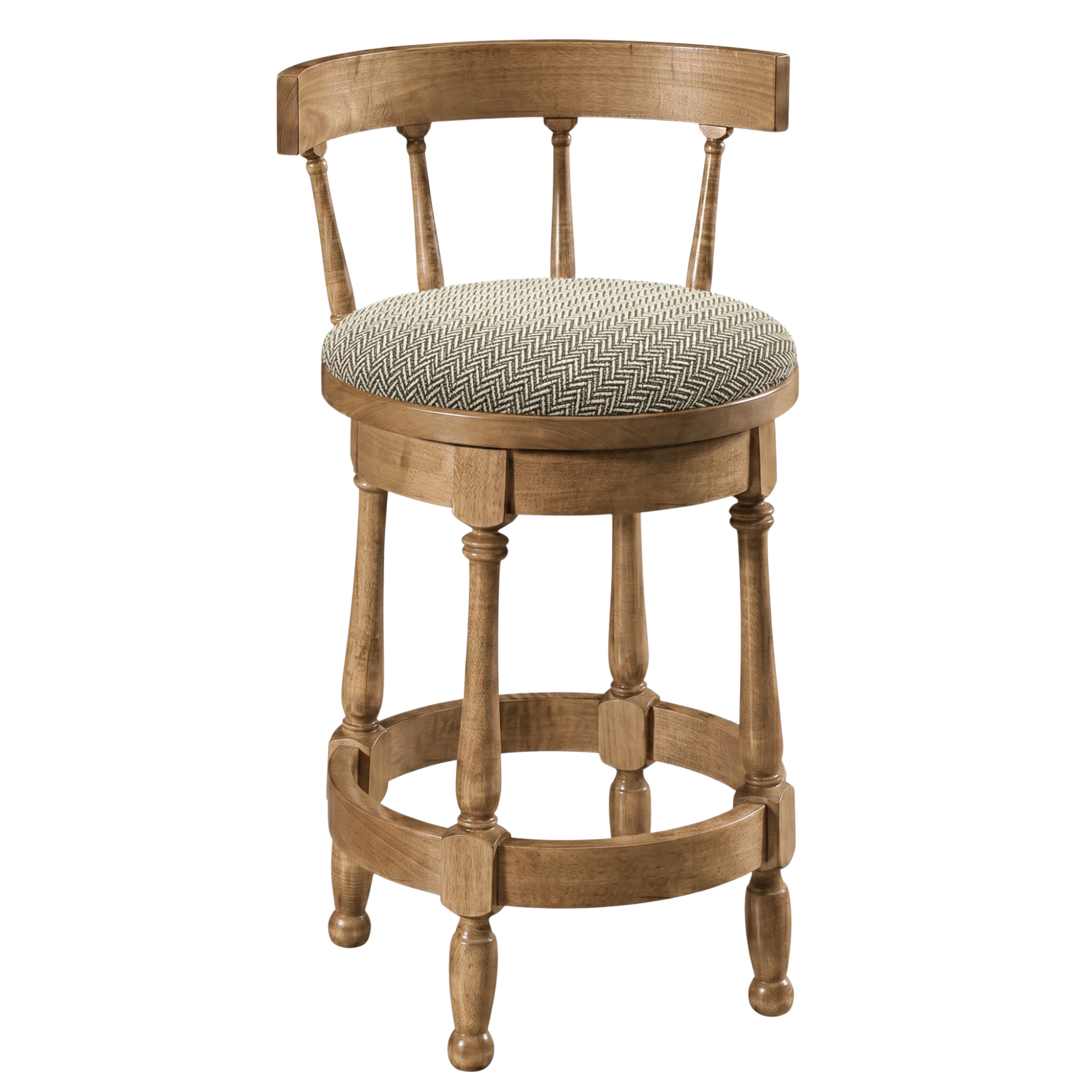 Hoosier Timbercraft Perry Maple Swivel Barstool with Easton Top