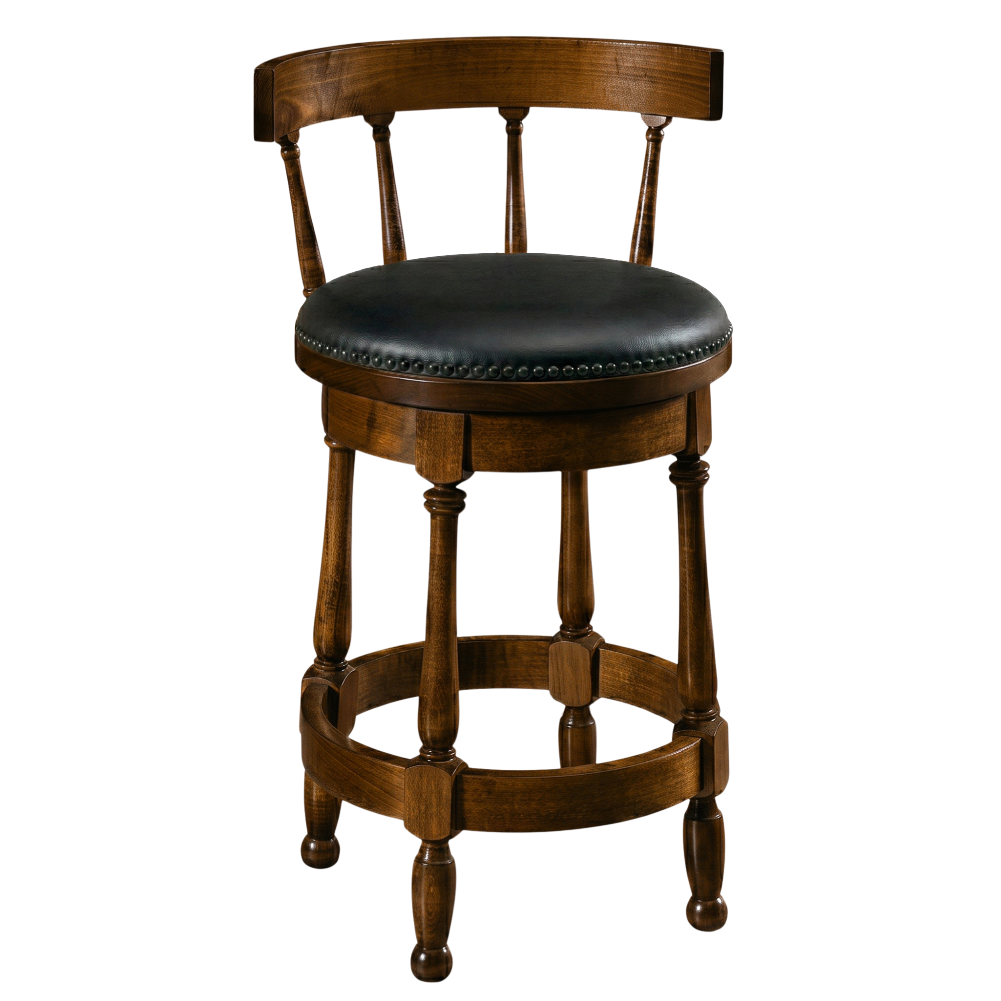 Hoosier Timbercraft Perry Maple Swivel Barstool with Easton Top