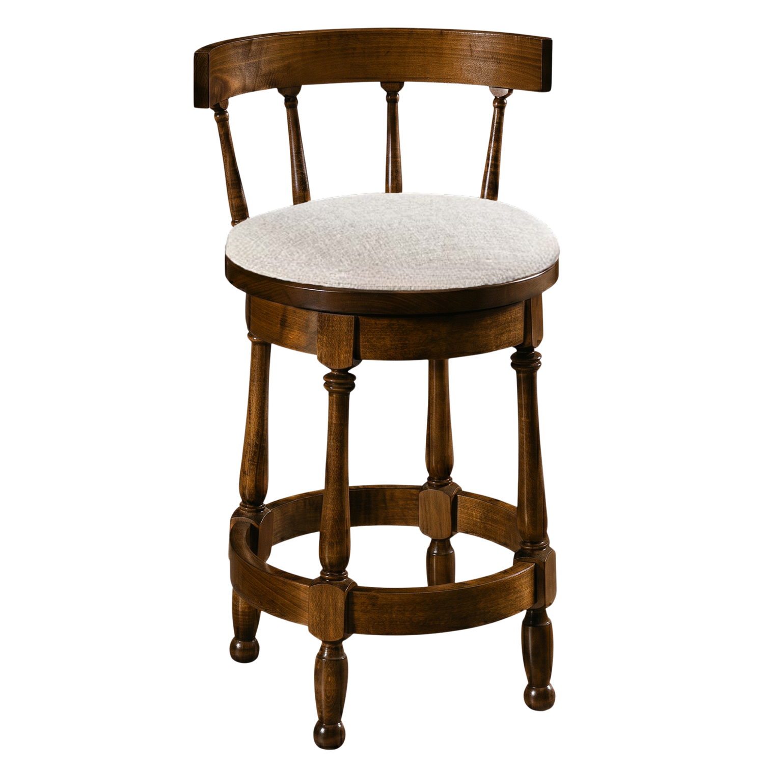 Hoosier Timbercraft Perry Maple Swivel Barstool with Easton Top