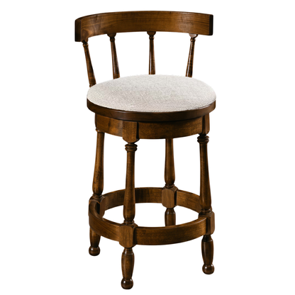 Hoosier Timbercraft Perry Maple Swivel Barstool with Easton Top