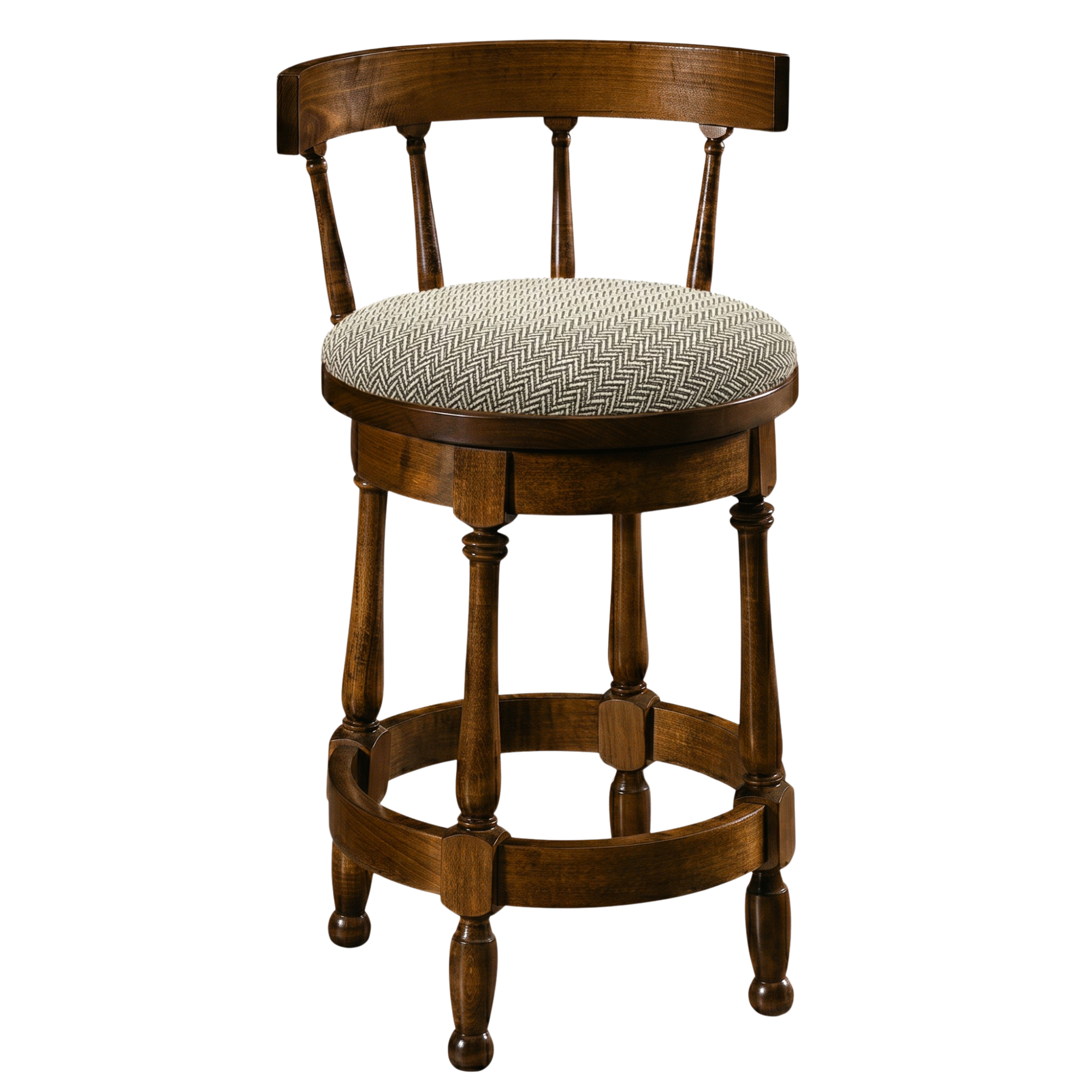 Hoosier Timbercraft Perry Maple Swivel Barstool with Easton Top