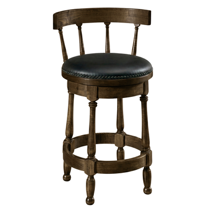 Hoosier Timbercraft Perry Maple Swivel Barstool with Easton Top