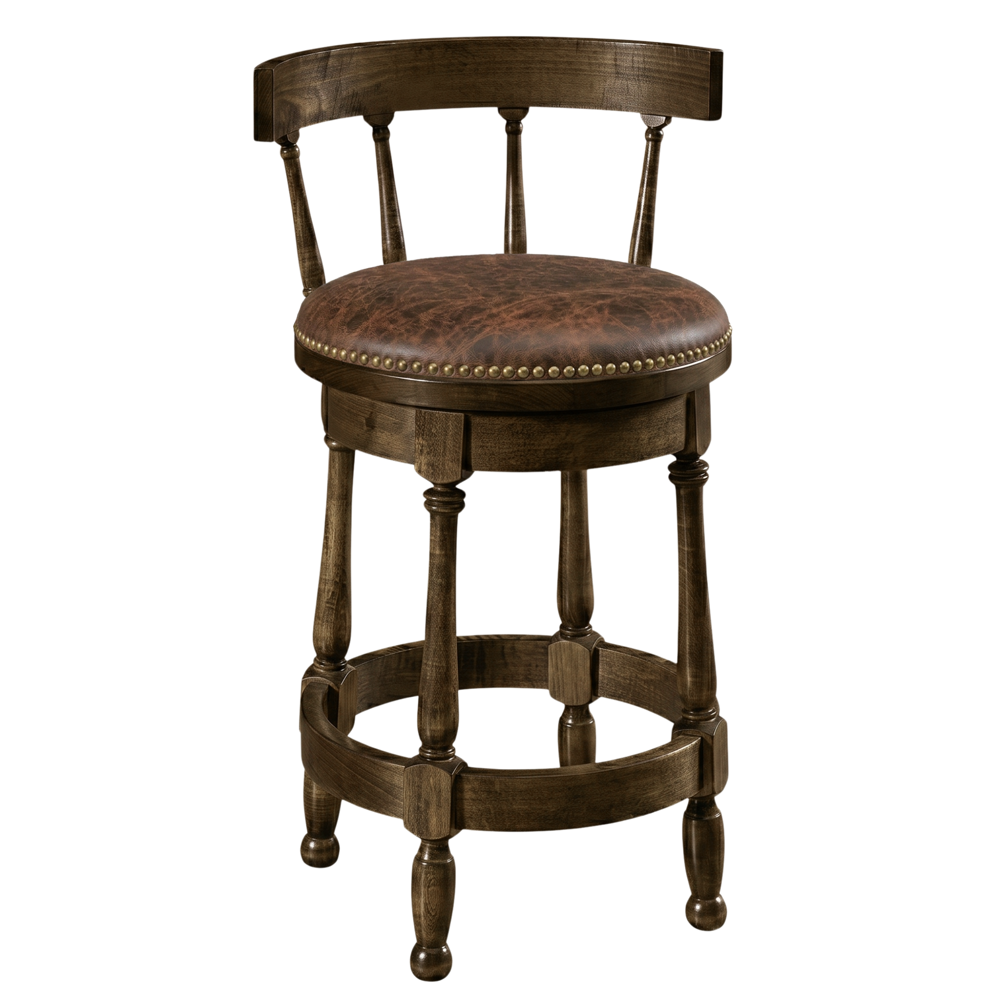 Hoosier Timbercraft Perry Maple Swivel Barstool with Easton Top