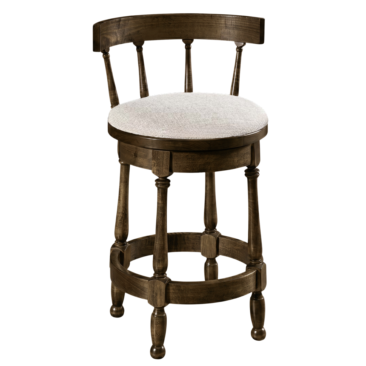 Hoosier Timbercraft Perry Maple Swivel Barstool with Easton Top