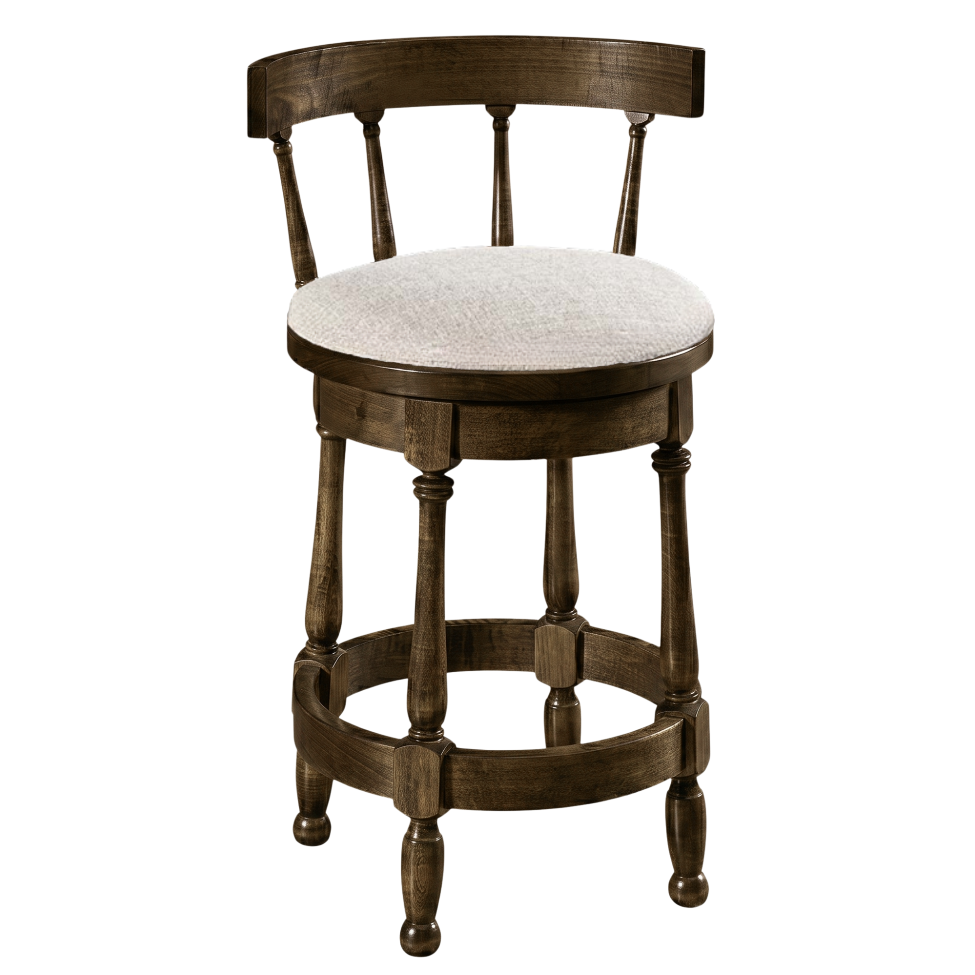 Hoosier Timbercraft Perry Maple Swivel Barstool with Easton Top