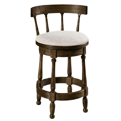 Hoosier Timbercraft Perry Maple Swivel Barstool with Easton Top