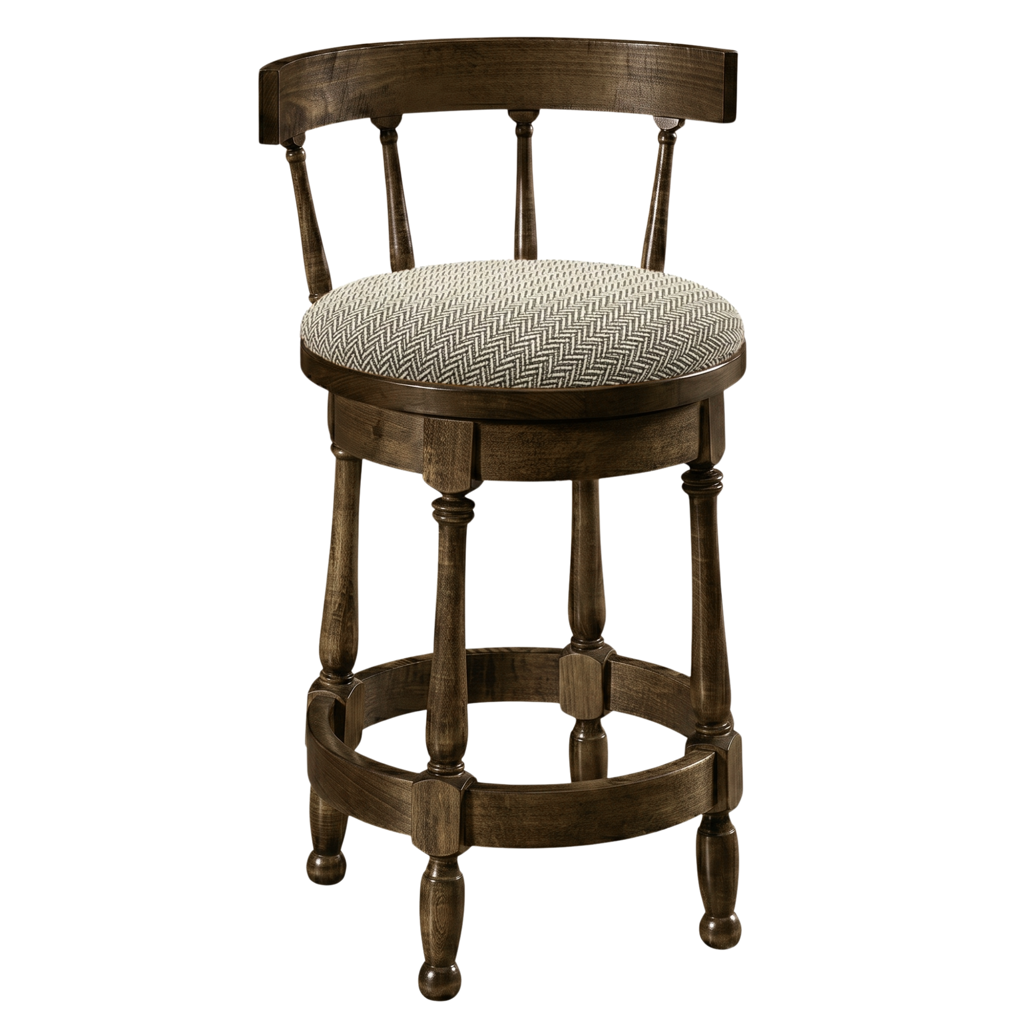 Hoosier Timbercraft Perry Maple Swivel Barstool with Easton Top