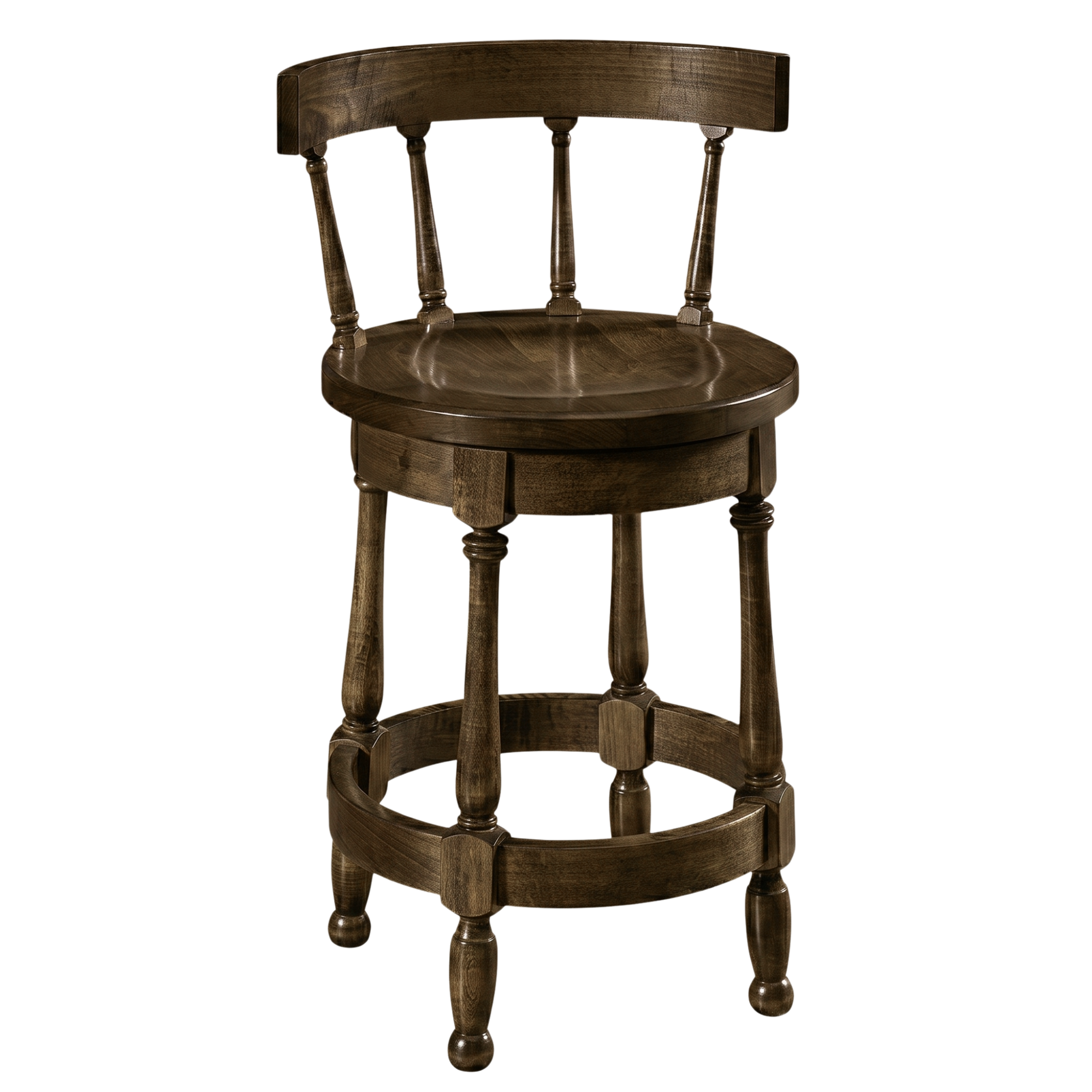 Hoosier Timbercraft Perry Maple Swivel Barstool with Easton Top