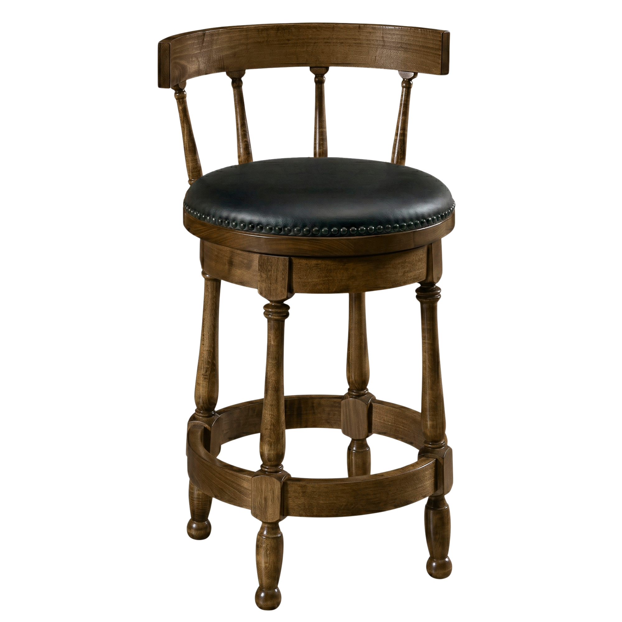 Hoosier Timbercraft Perry Maple Swivel Barstool with Easton Top